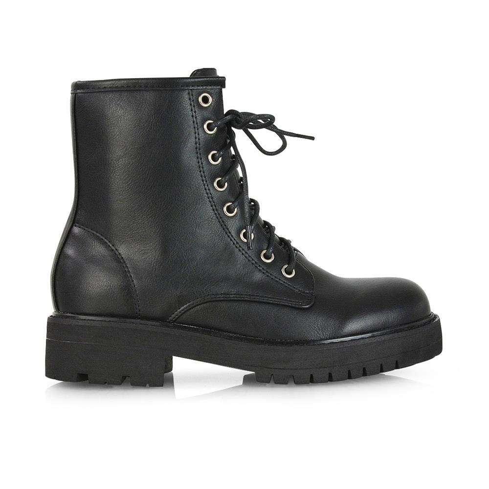 Women's Chunky Platform Ankle Boots - Lace Up & Zip Gothic Biker Booties for Ladies | Perfect for Motorcycle Riding, Night Out & Edgy Fashion