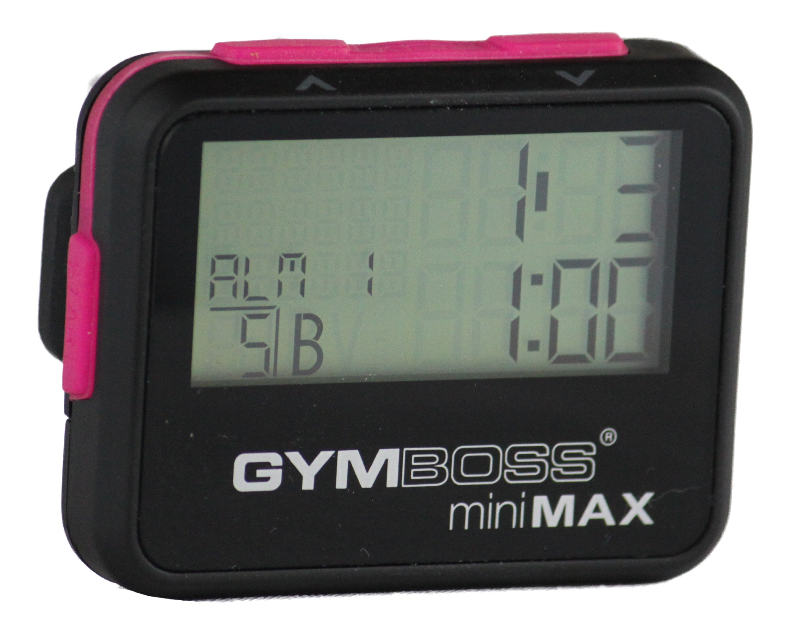 Gymboss miniMAX Interval Timer and Stopwatch - Black/Pink SOFTCOAT for Workouts, HIIT Training, Boxing, Running & Fitness Tracking