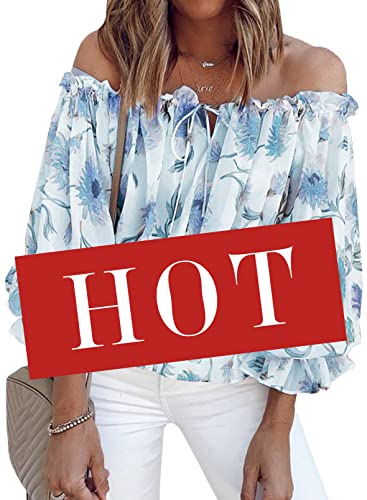 A Floral Print Sky Blue
