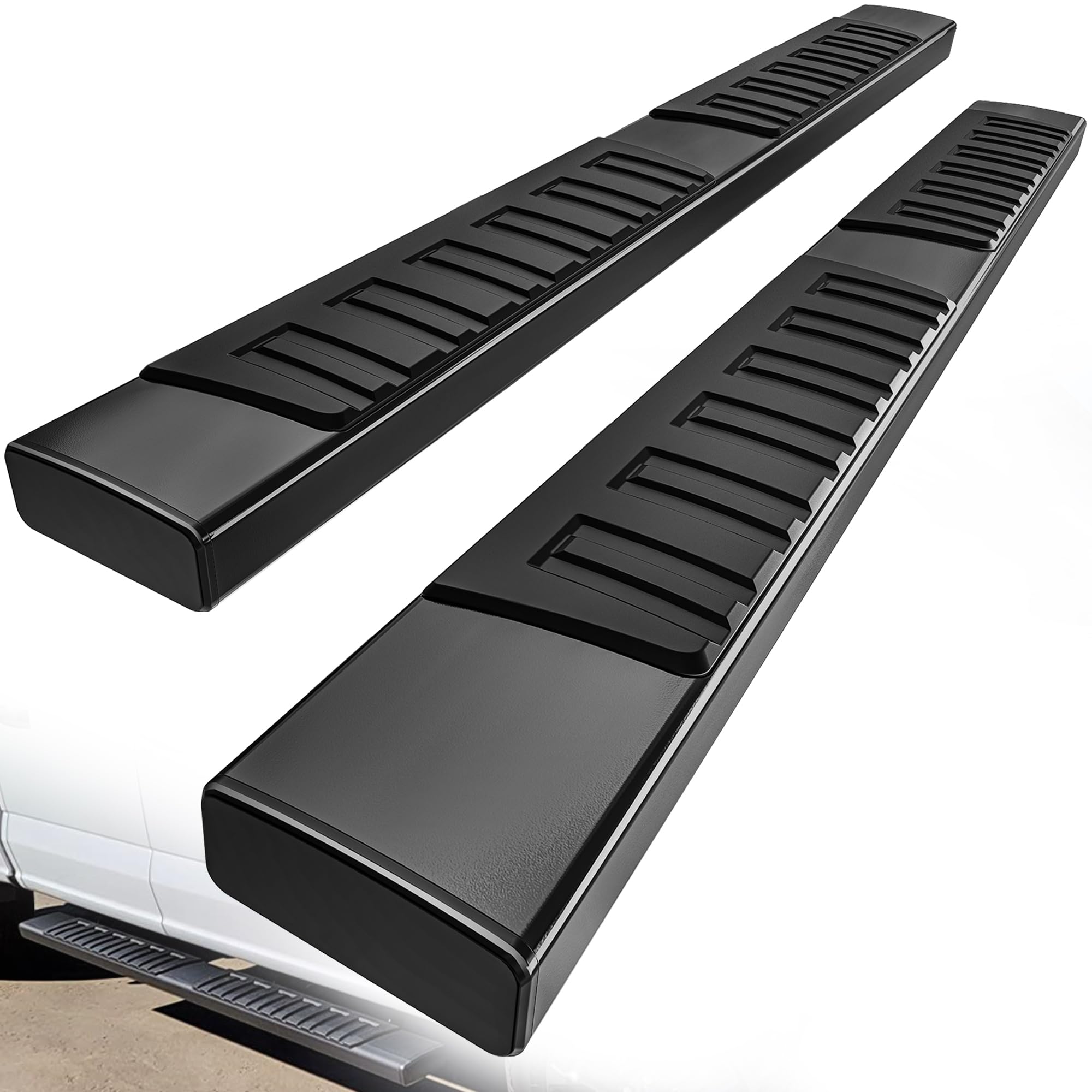 YITAMOTOR 6 Inch Aluminum Running Boards for 2004-2024 Nissan Titan Crew Cab & 2016-2024 Titan XD - Black Side Steps Nerf Bars - Durable Off-Road Protection & Easy Step Access