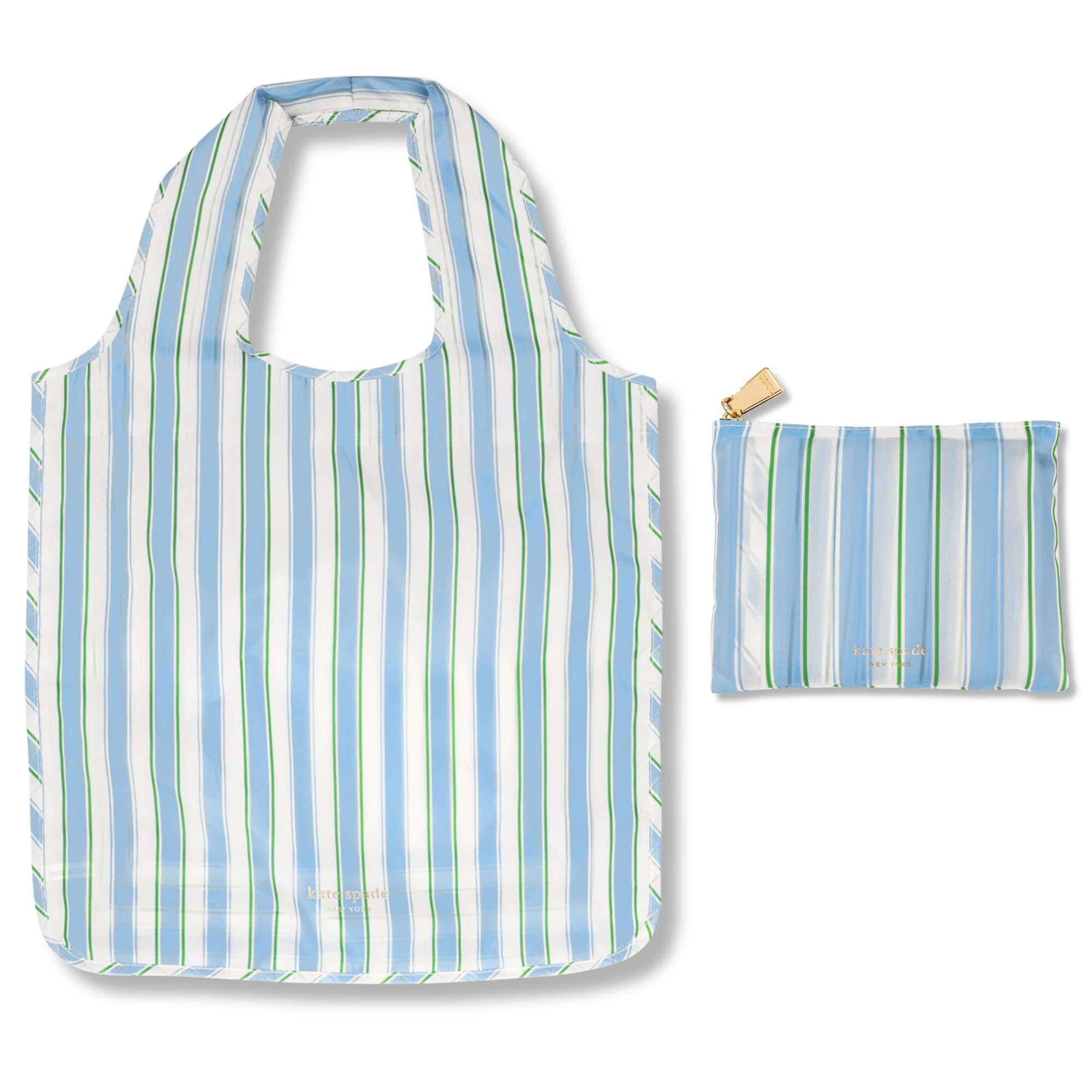 Kate Spade New York Reusable Produce Bags - Eco-Friendly Shopping Tote with Zipper Storage Pouch | Lightweight Foldable Grocery Bag for Farmers Market, Grocery Shopping & Travel