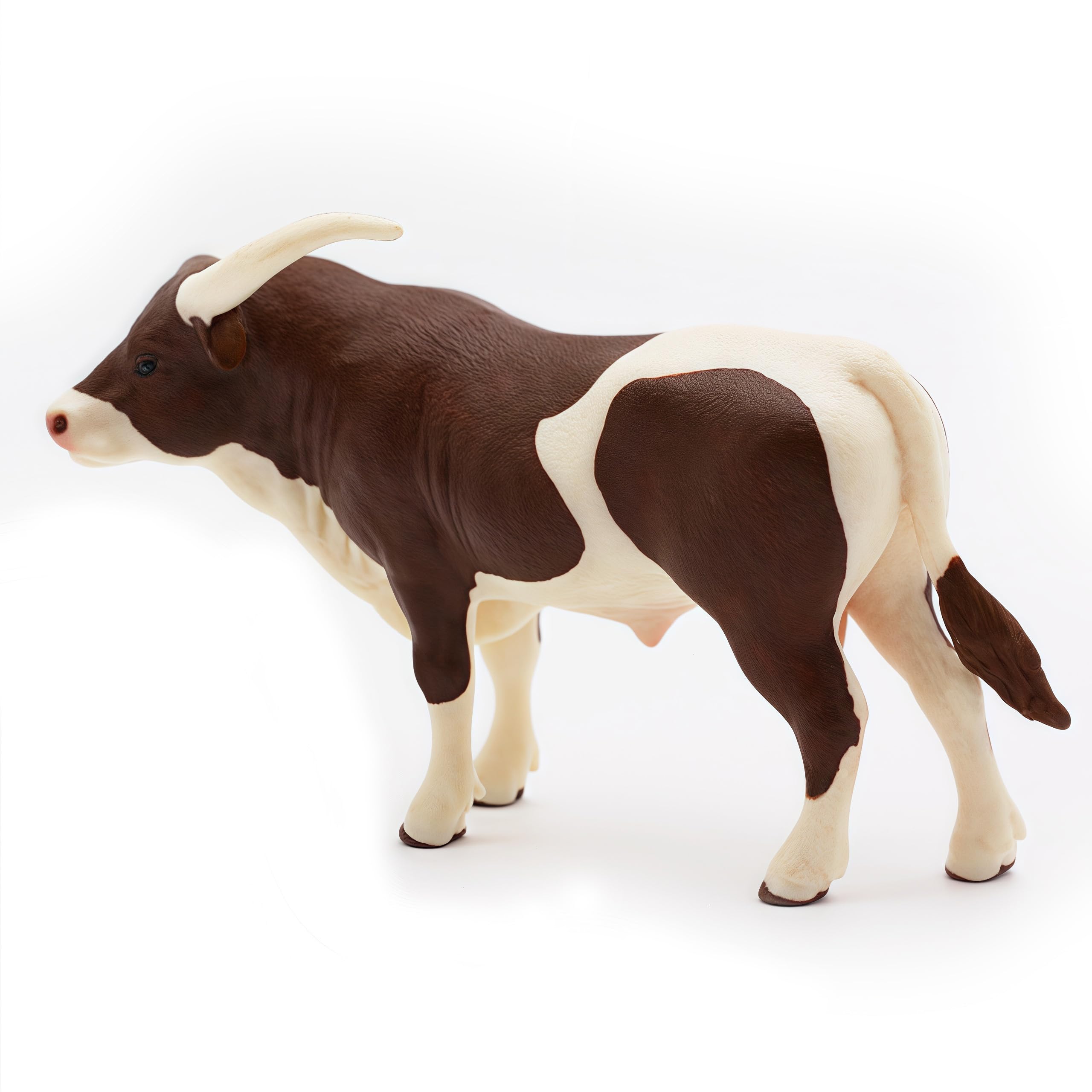 Gemini & Genius Farm Cow Animal Toy - 6 Inch Longhorn Cow Action Figure with Hand-Painted Details - Realistic & Durable Farm Animal Toy for Kids - Perfect Gift for Boys & Girls - Great for Farm Playsets, Educational Learning & Pretend Play
