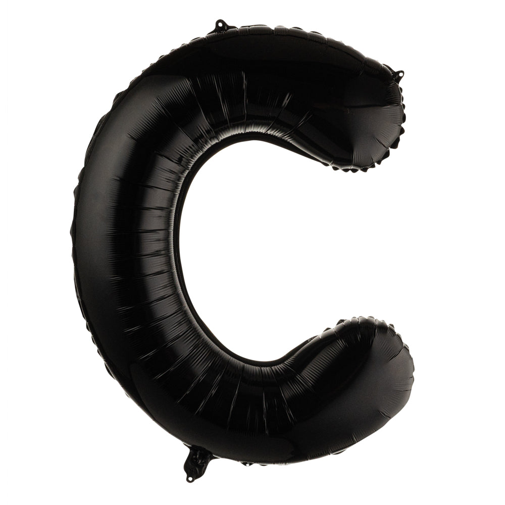 Balloonify Black Mylar Letter C Balloon - 40 Inch Large Foil Alphabet Balloon for Birthday Party Decorations, Baby Showers & Graduation Celebrations - 1 Count Box