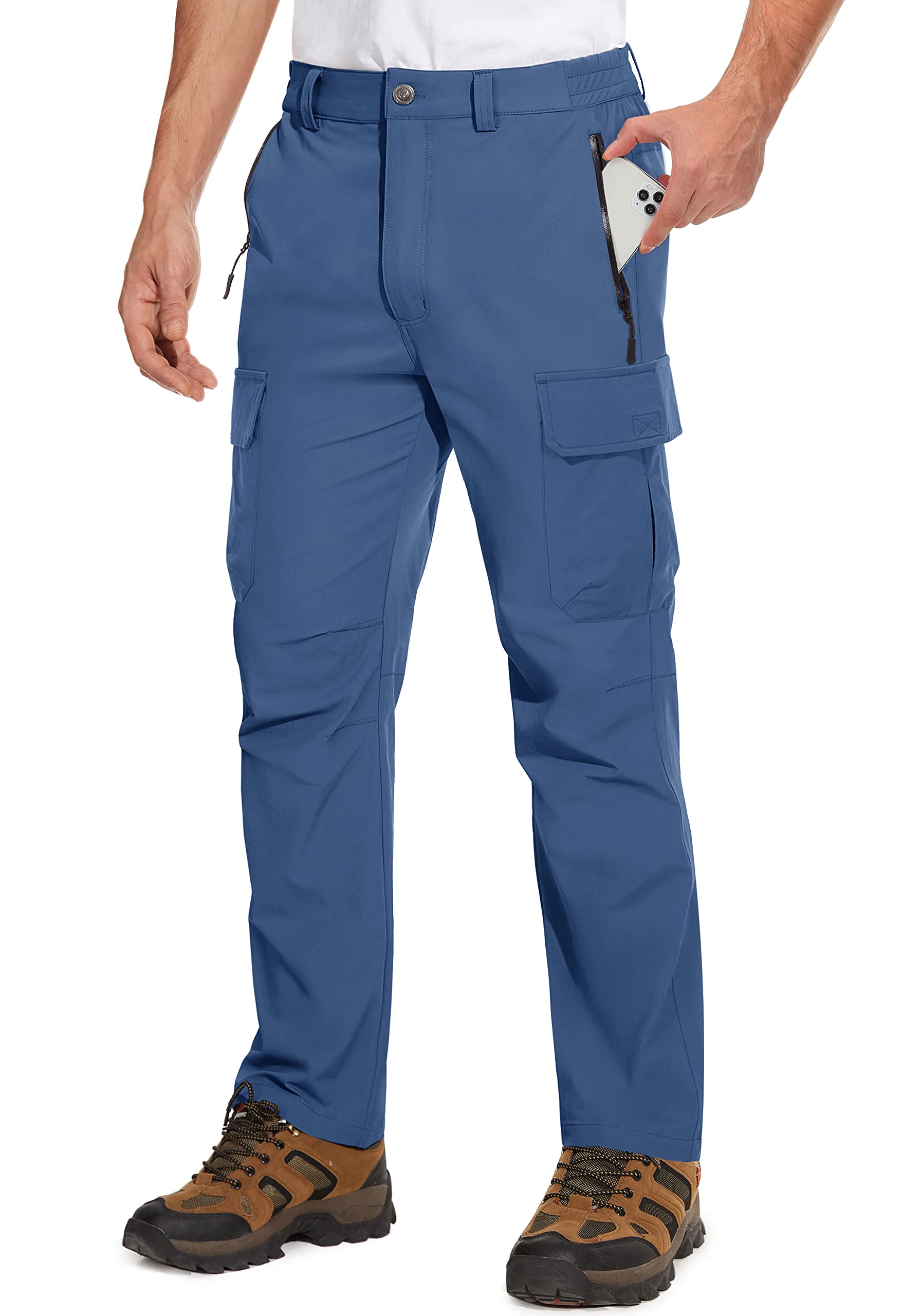 TACVASEN Men's Cargo Pants - 5 Pocket Waterproof Lightweight Quick-Dry Ripstop Stretch Pants for Hiking, Work, Travel & Outdoor Adventures | Perfect for Camping, Climbing & Casual Wear