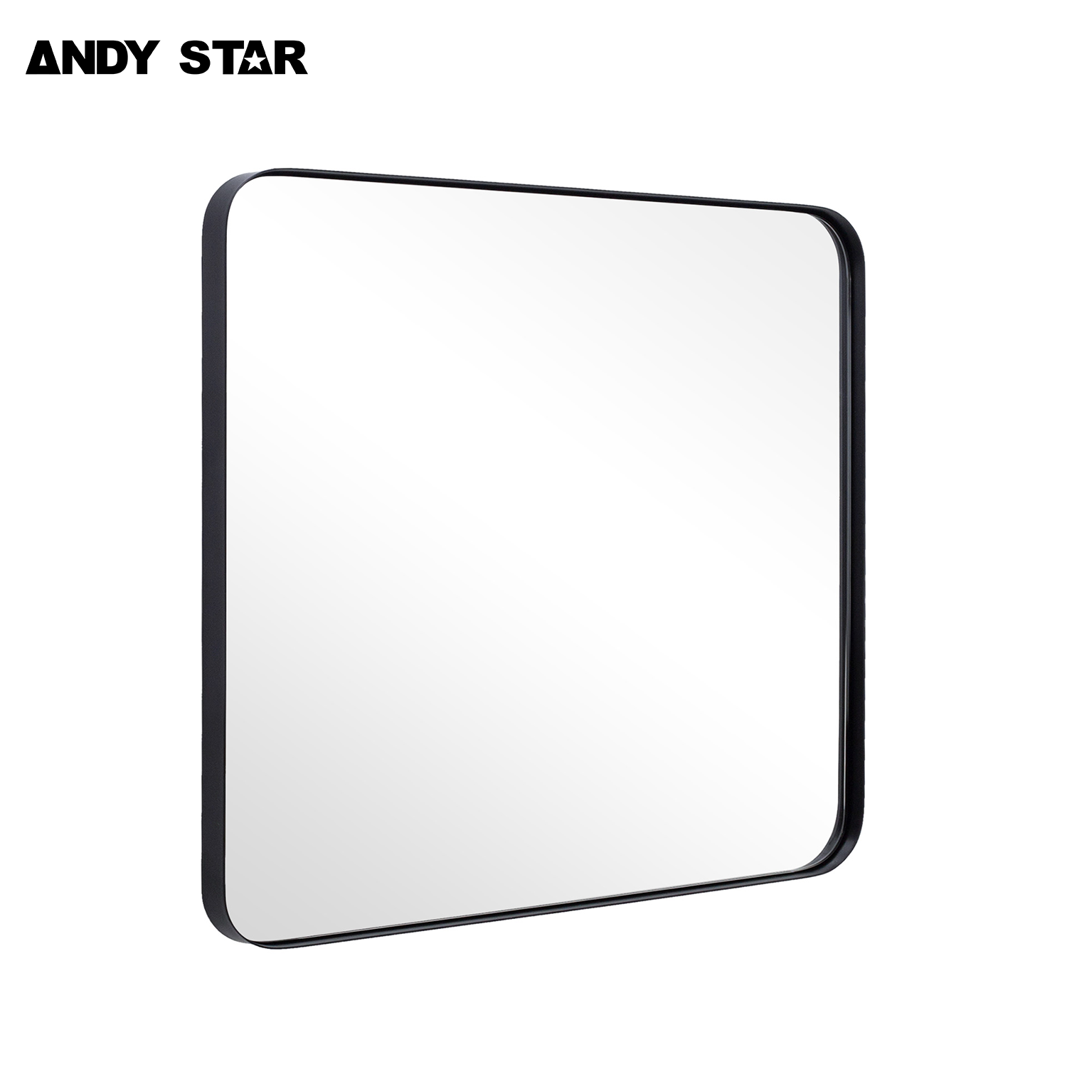 ANDY STAR 24x24 Inch Square Bathroom Mirror with Stainless Steel Frame - Modern Wall Decor for Vanity, Makeup, and Home Decoration - Perfect for Bathrooms, Bedrooms, and Living Spaces