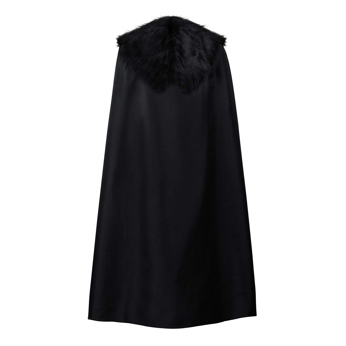 Jon Snow Knight's Watch Costume Cloak for Men - Game of Thrones Halloween Cosplay Outfit, Medieval Black PU Cape with Hood - Perfect for Halloween Parties, Cosplay Events & Renaissance Fairs