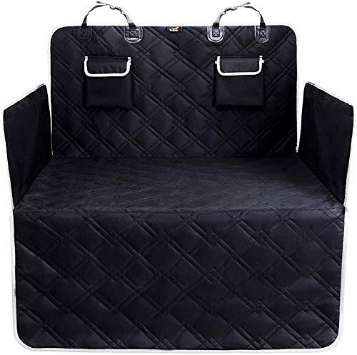 WERTYU Waterproof Cargo Mat & Pet Car Seat Cover - 185x103CM Black Trunk Liner for Dogs & Cats, Mesh Pet Bed & Travel Carrier Backpack Mat - Perfect for Road Trips, Camping & Outdoor Adventures