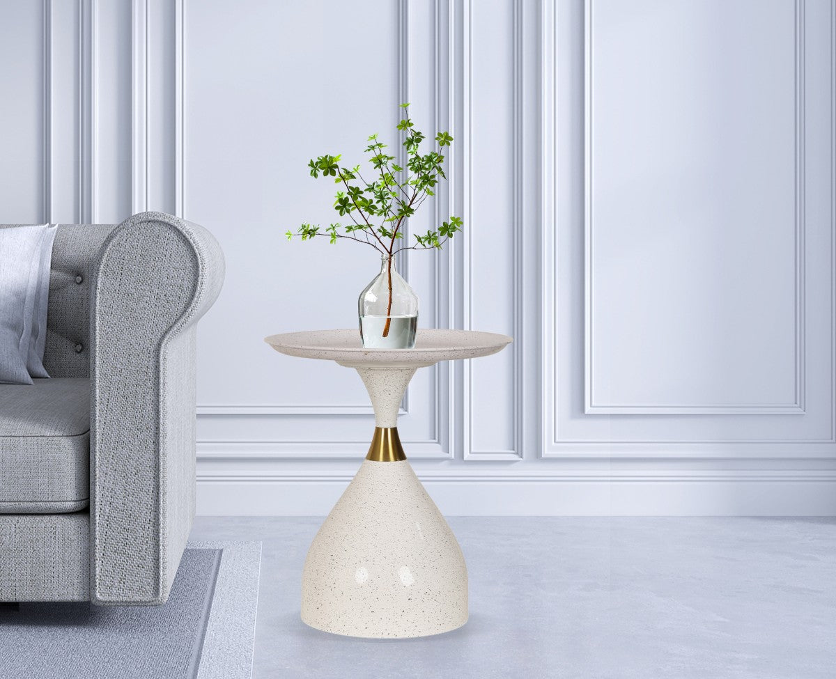 Modern White Accent Table - Elegant Side Table for Living Room, Bedroom & Office - Perfect for Home Decor & Small Spaces