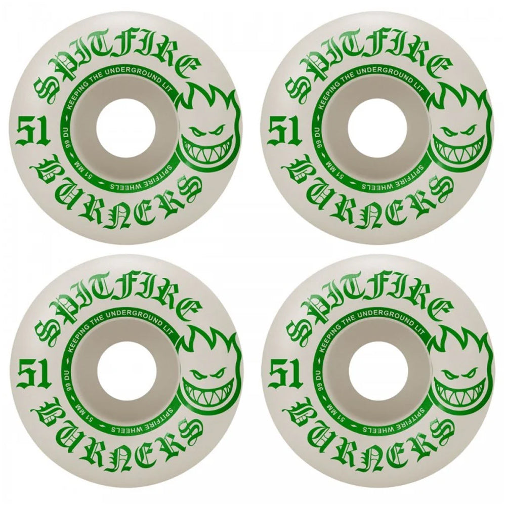Spitfire 99d Burners Skateboard Wheels - High Performance Wheels for Street & Park Skating - Perfect for Tricks & Smooth Rides