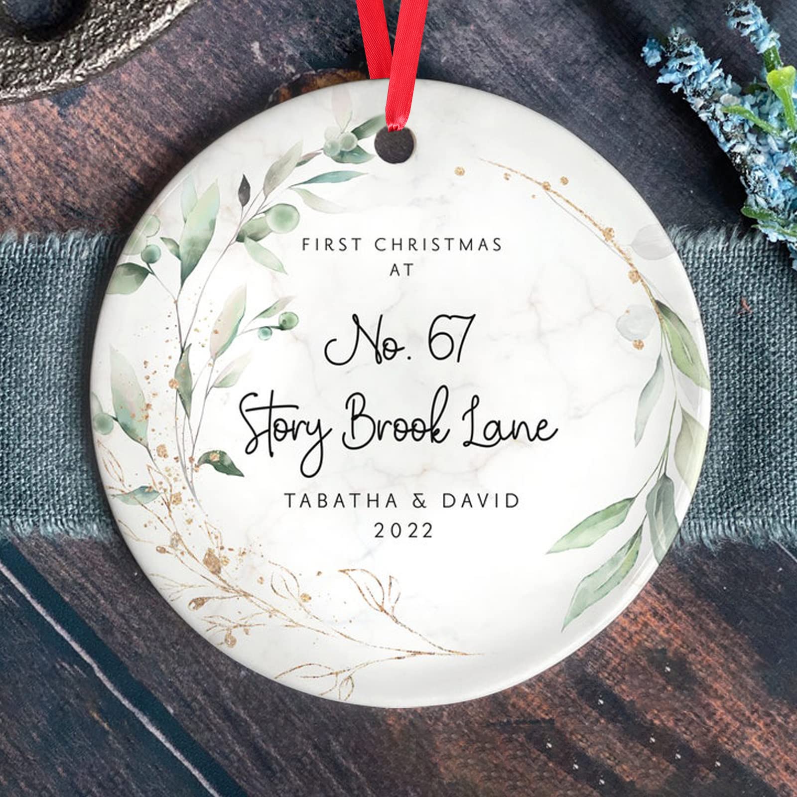 Personalized First Christmas Ornament for New Home - Custom Housewarming Gift - Holiday Home Decor - Christmas Tree Decoration - Perfect for Housewarming Parties & First Christmas Celebrations
