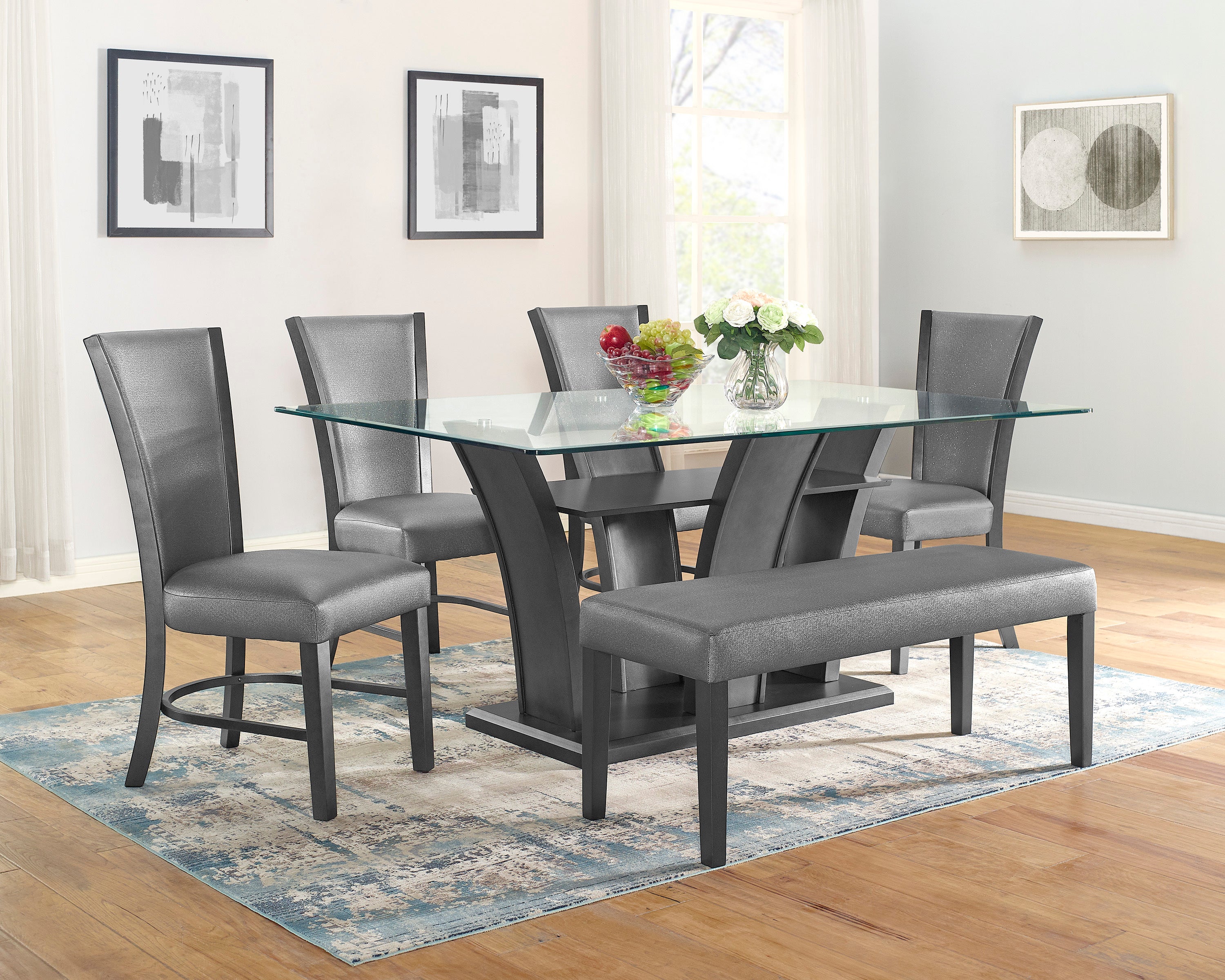 2pc Contemporary Glam Upholstered Dining Chairs - Padded Plush Fabric Seat with Wooden Legs - Modern Kitchen & Dining Room Furniture for Home Decor
