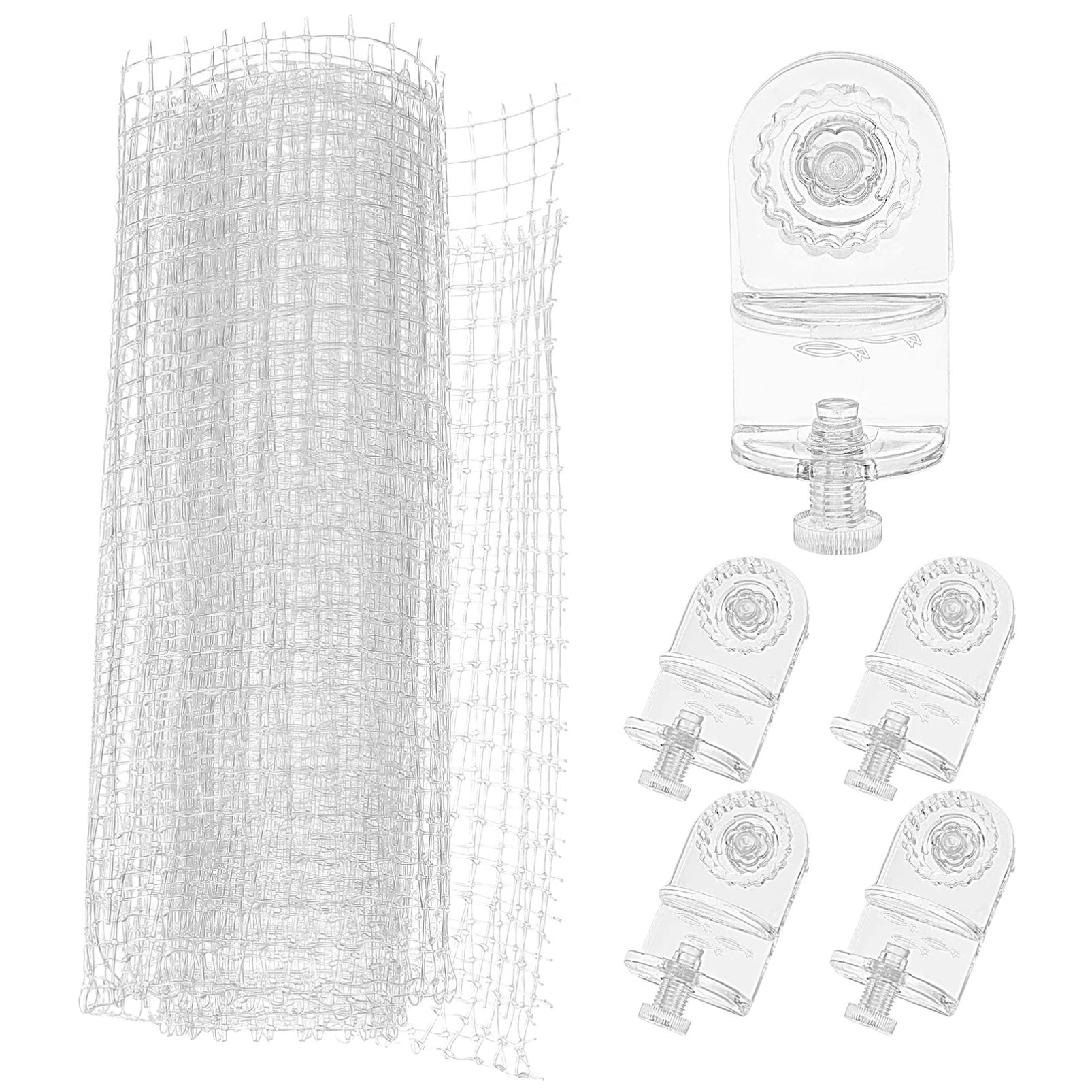 Balacoo 1 Set Mesh Net Clear Cover for Aquarium Tank - Escape-Proof Fish Tank Cover, DIY Terrarium Netting, Anti-Jumping Fish Protection - Perfect for Freshwater & Saltwater Tanks, Reptile Enclosures, and Aquatic Pet Safety