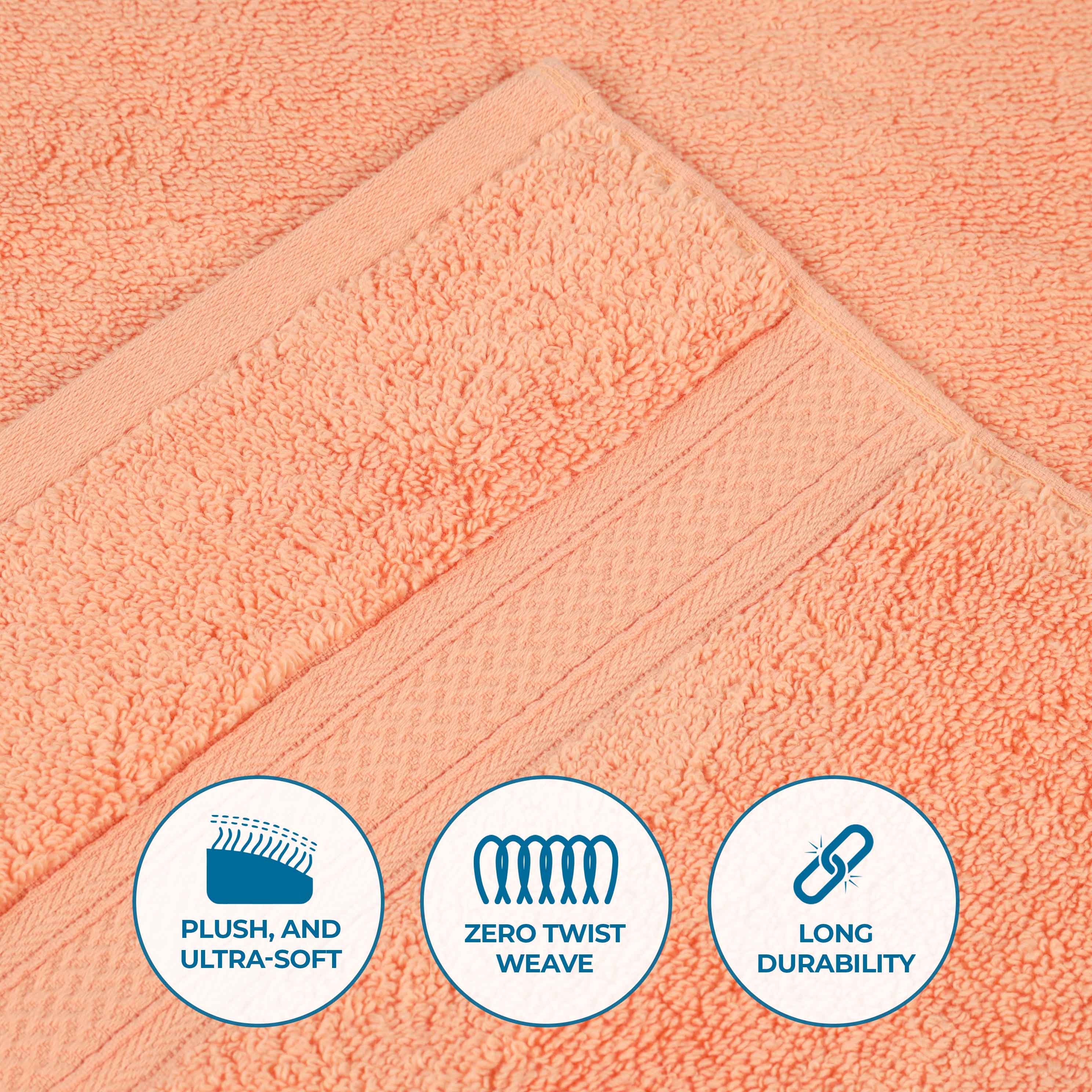 Premium Zero Twist Cotton Jacquard Chevron Face Towels - Set of 12 | Ultra Soft Bath & Hand Towels for Spa, Guest Bathroom & Luxury Home Decor