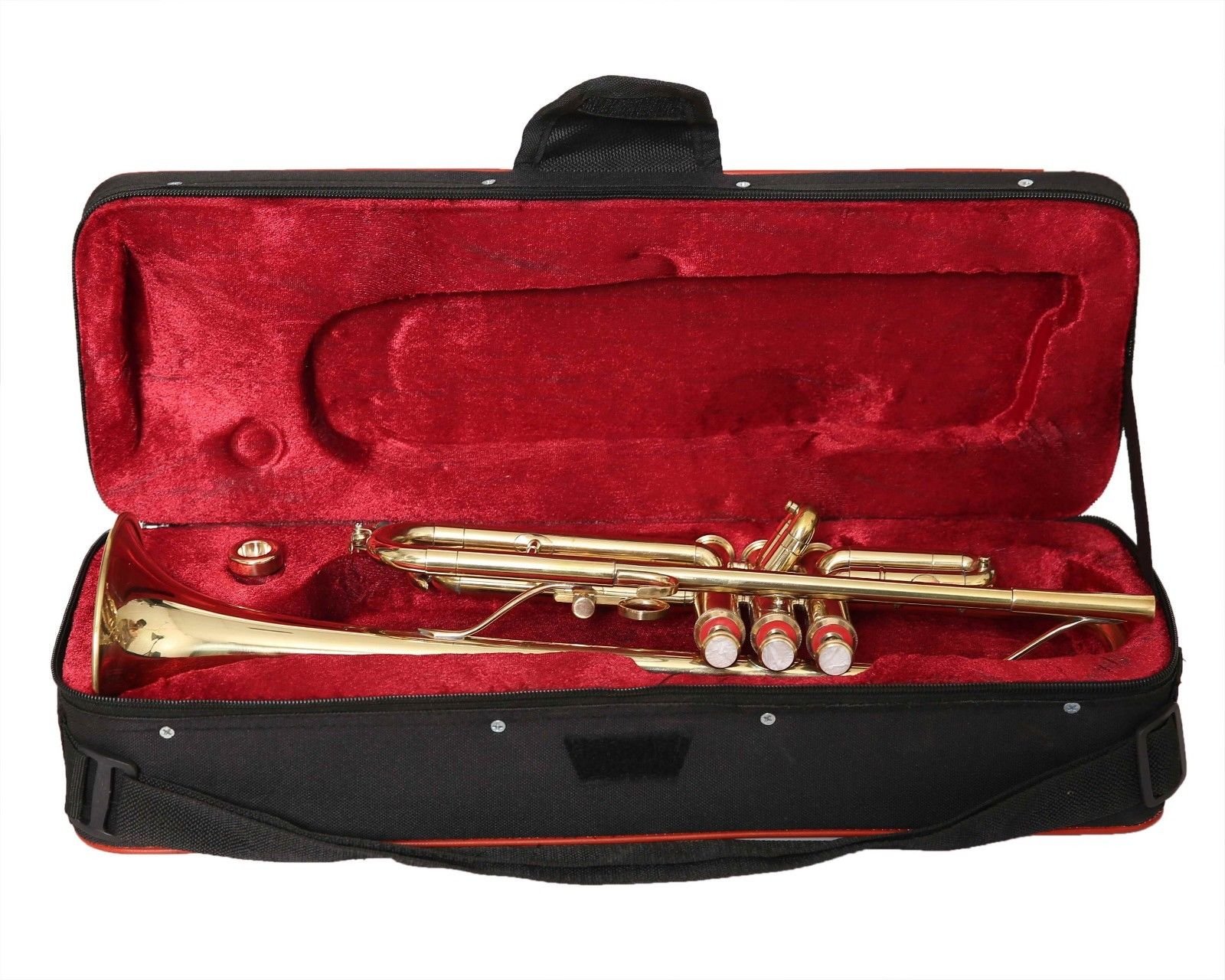 Professional Bb Trumpet Brass Gold Finish with Free Hard Case & Mouthpiece - Perfect for Beginners, Students, and Band Performances