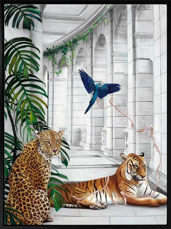 Big Cat Club Canvas Art Print - Stunning Wildlife Wall Decor for Living Room, Bedroom & Office - Perfect Gift for Cat Lovers