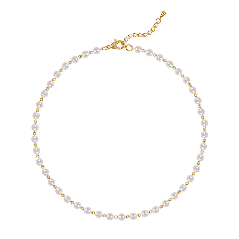 Elegant Petite Pearl Bead Choker Necklace for Women | Delicate Pearl Jewelry Gift for Her | Perfect for Weddings, Parties & Date Nights | HN1582