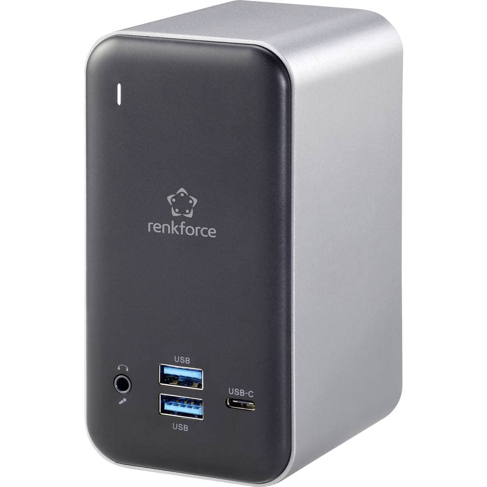 Renkforce RF-DKS-650 USB-C Docking Station with Charging Function - Universal Compatibility for Laptops & Devices | Perfect for Home Office, Gaming & Multi-Monitor Setup