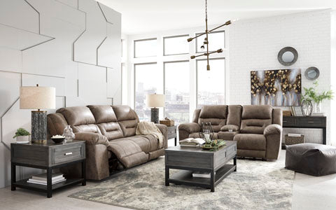 Stoneland Manual Recliner Sofa - Comfortable Upholstered Living Room Furniture for Relaxing & Lounging | Perfect for Home Theater, Gaming & Family Movie Nights
