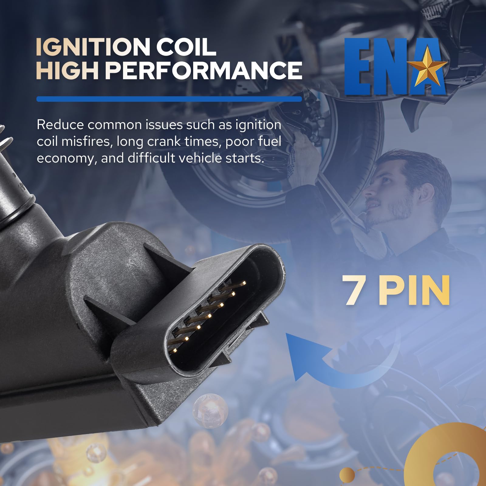High Performance Ignition Coil Pack Replacement for Chevy Cruze 1.4L Turbo, Sonic, Trax, Volt, Cadillac ELR & Buick Encore (2011-2021) - Compatible with UF669, D521C, 55577898 - Perfect for Engine Misfire Fix & Performance Upgrade