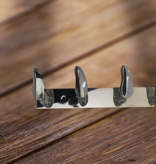 Sanmay Stainless Steel Leaf-Type Cloth Hook Hanger - Wall Mounted Hook Rail for Towels, Coats & Hats | Durable 6-Leg Design | Perfect for Bathroom, Bedroom & Entryway Organization