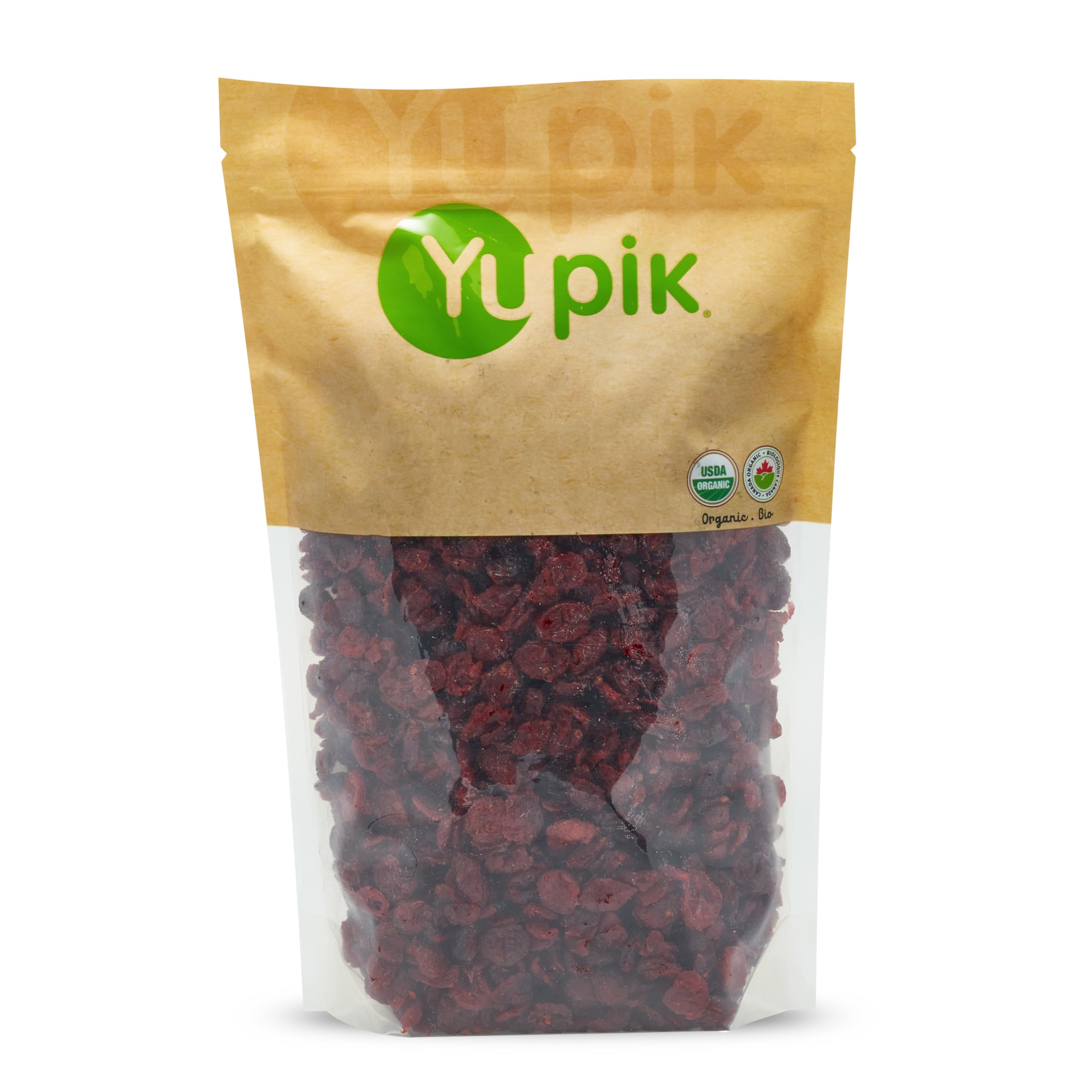 Organic Dried Cranberries by Yupik - 2.2 lb (Pack of 6) | Non-GMO, Gluten-Free, Kosher & Vegan | Sweetened Plump Cranberries for Baking, Snacking & Smoothie Toppings | Rich in Fiber, Tart & Chewy Healthy Snack | Perfect for Trail Mix, Yogurt & Desserts