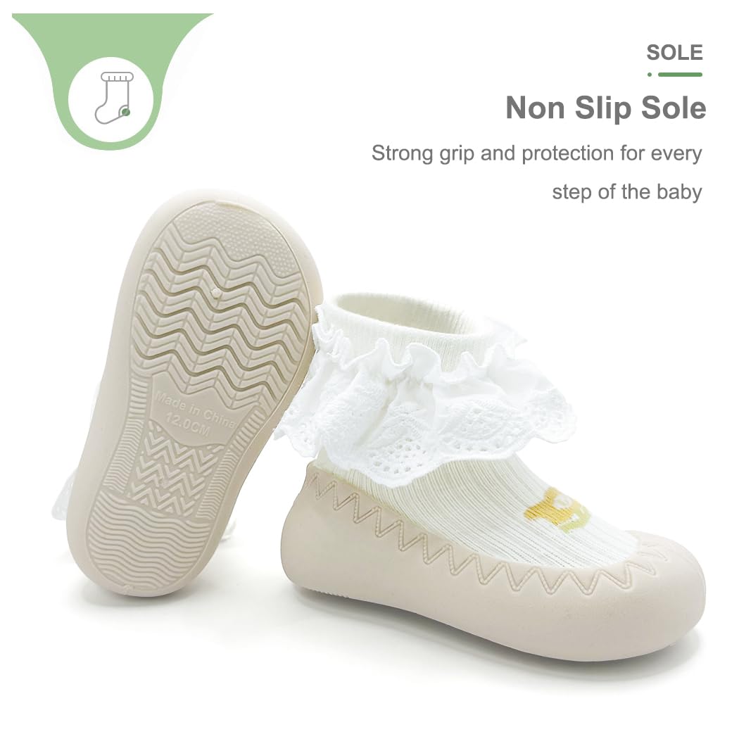 **Adorable Baby Walking Shoes for Girls - Soft Non-Slip Rubber Sole, Cute Cartoon First Walkers | Perfect for Indoor Play, Outdoor Adventures & First Steps**