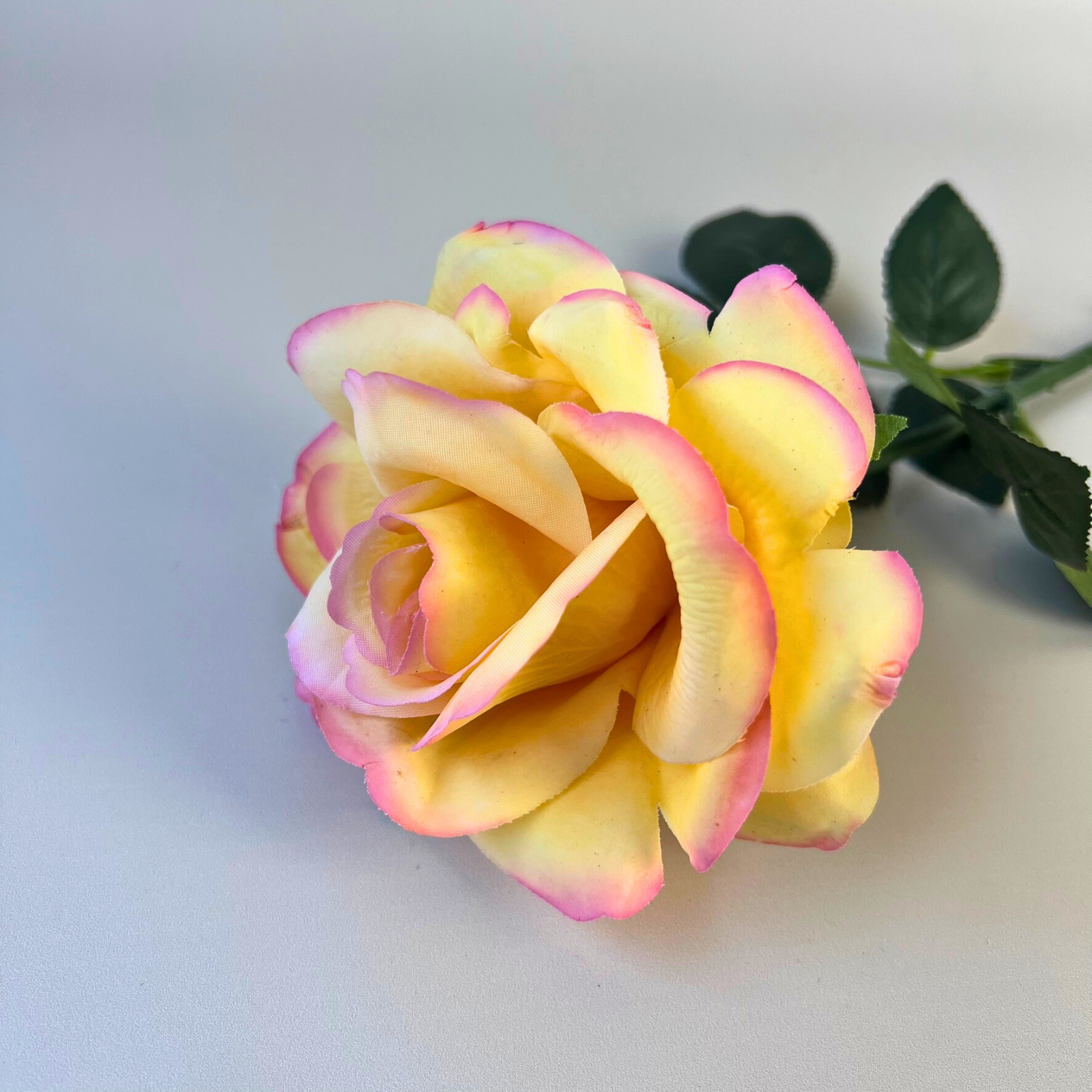 40cm Real Touch Coral Two-Tone Rose - Lifelike Artificial Flower for Home Decor, Wedding Bouquets, and Gift Arrangements