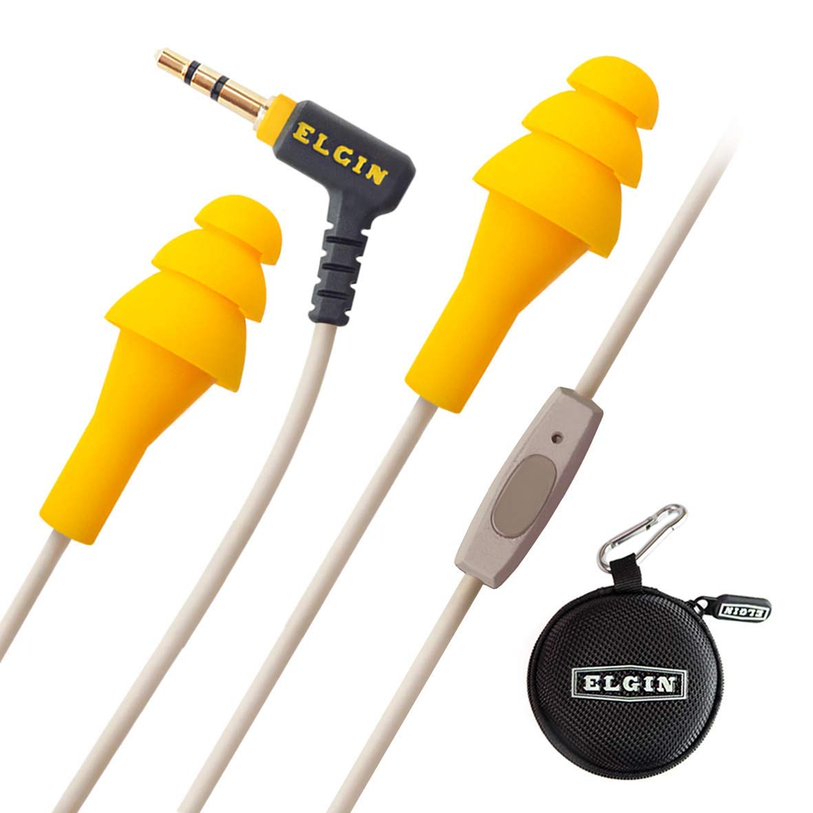 Elgin Ruckus+ Noise Cancelling Earbuds with Mic - 25dB OSHA-Compliant Hearing Protection Headphones for Construction & Industrial Work | Sweatproof Wired Earplugs for Safety, Music & Calls