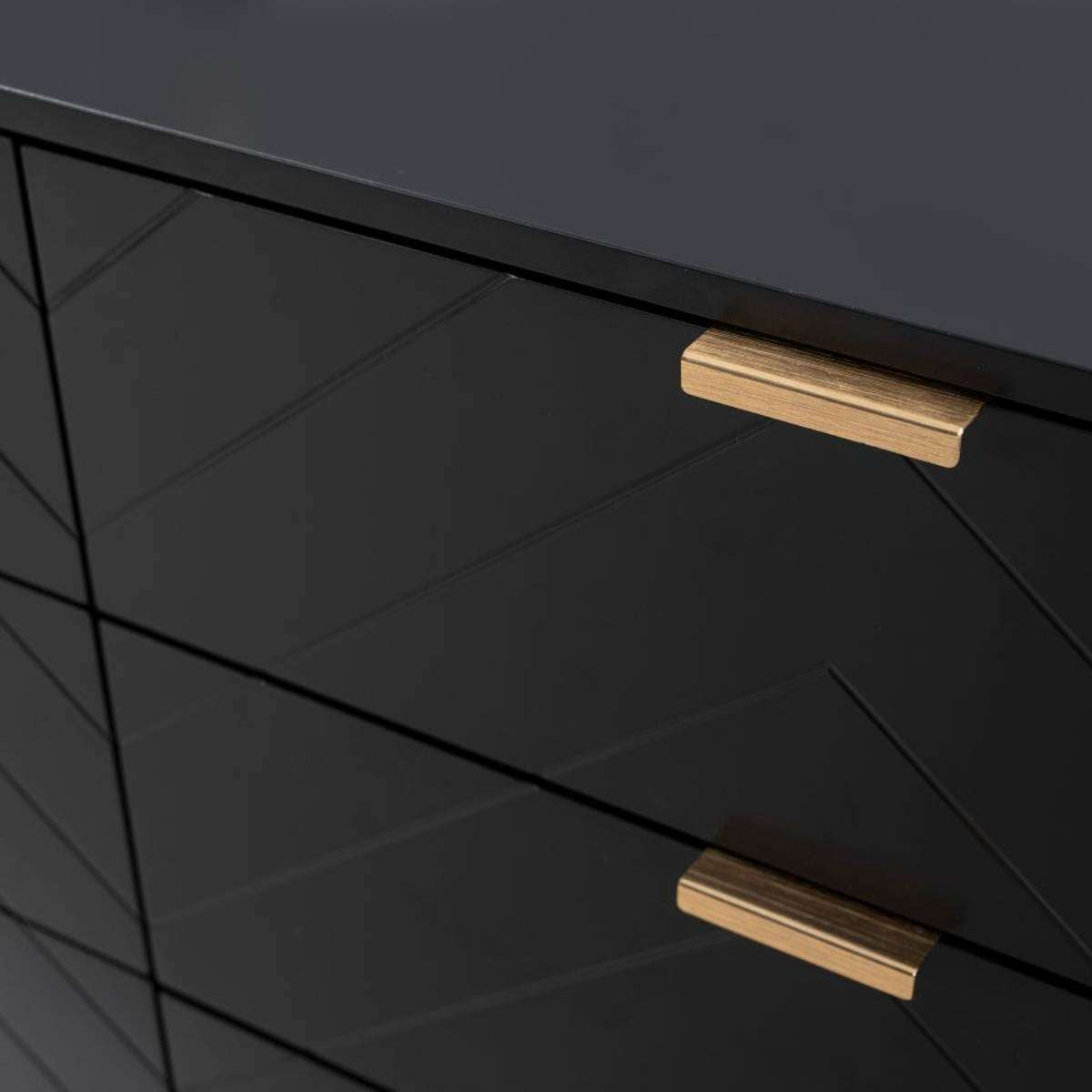 Inca Six Drawer Dresser - Black Wooden Chest of Drawers for Bedroom Storage & Organization | Perfect for Home, Office, or Dorm Room Furniture