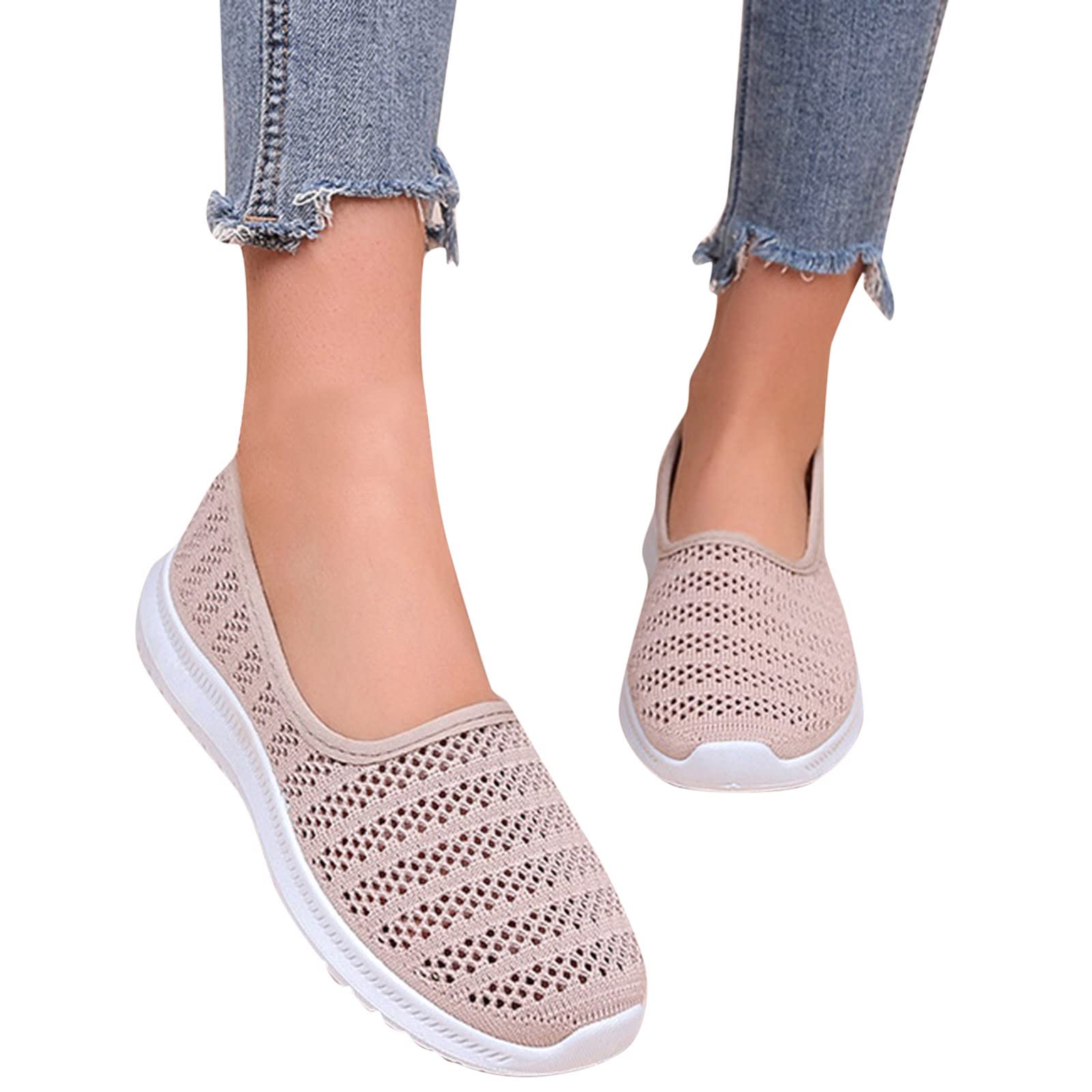 **PATOPO Women's Wide Walking Shoes 2022 - Comfortable Breathable Mesh Flat Sneakers for Casual Wear, Travel & Outdoor Activities**