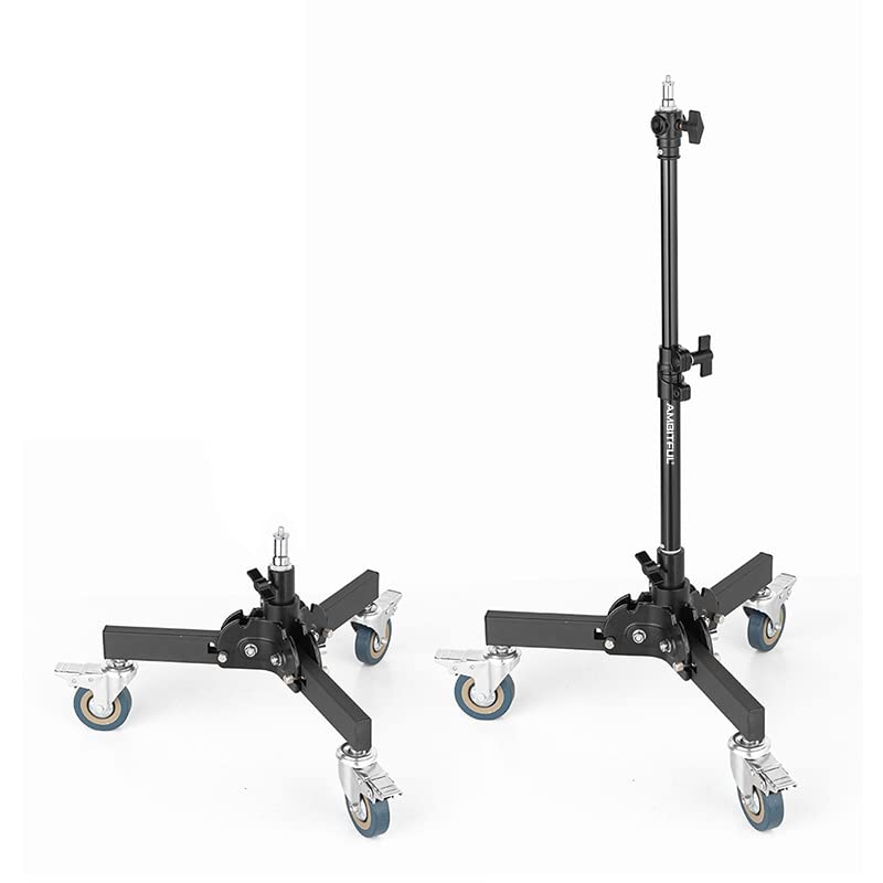 AMBITFUL 21-31.9 Inch Adjustable Mobile Light Stand - Foldable Photography Light Stand Bracket for Studio Flash LED Lights & Strobe Lights (2 Pack) - Perfect for YouTube Videos, Product Photography & Live Streaming