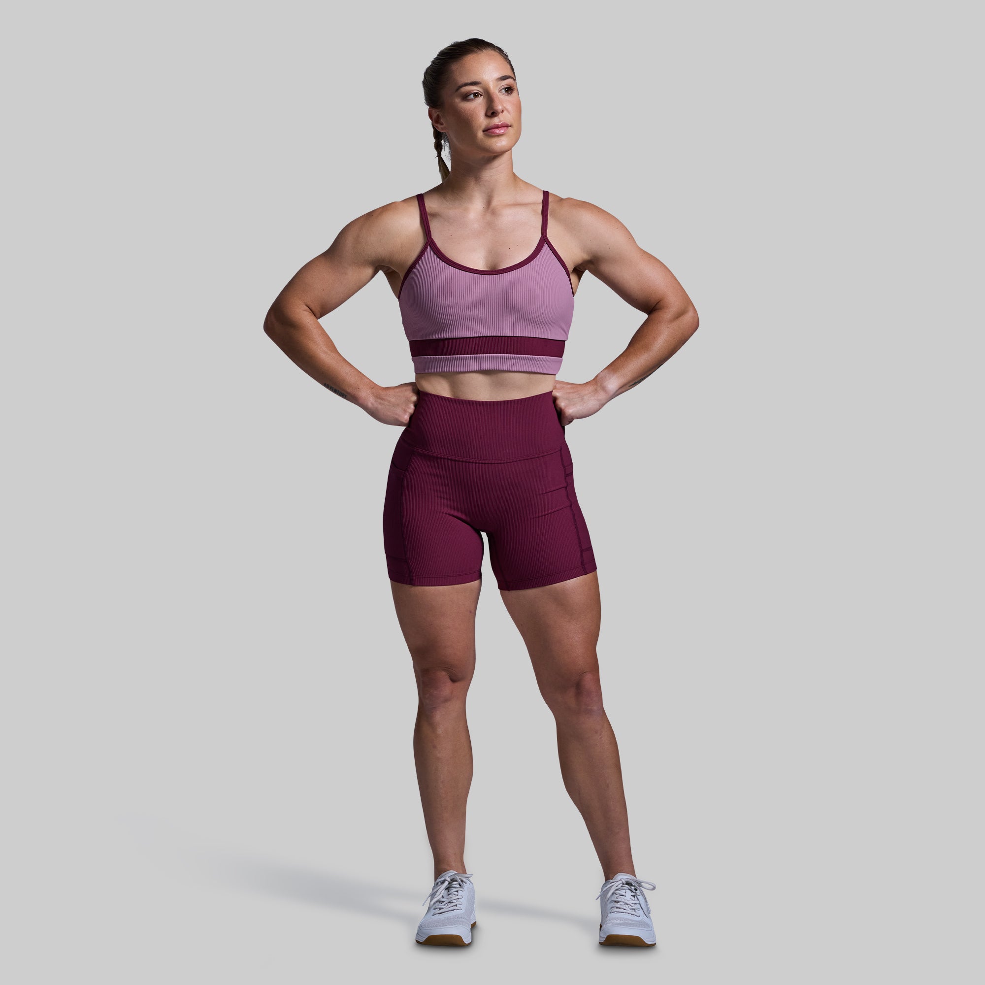 All or Nothing Shorts for Women - Garnet Red High Waist Workout Shorts - Perfect for Yoga, Running & Gym