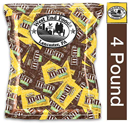 Premium Milk & Peanut M&M's Chocolate Candy - 4 lb Bulk Variety Pack for Parties, Halloween Treats & Office Snacks