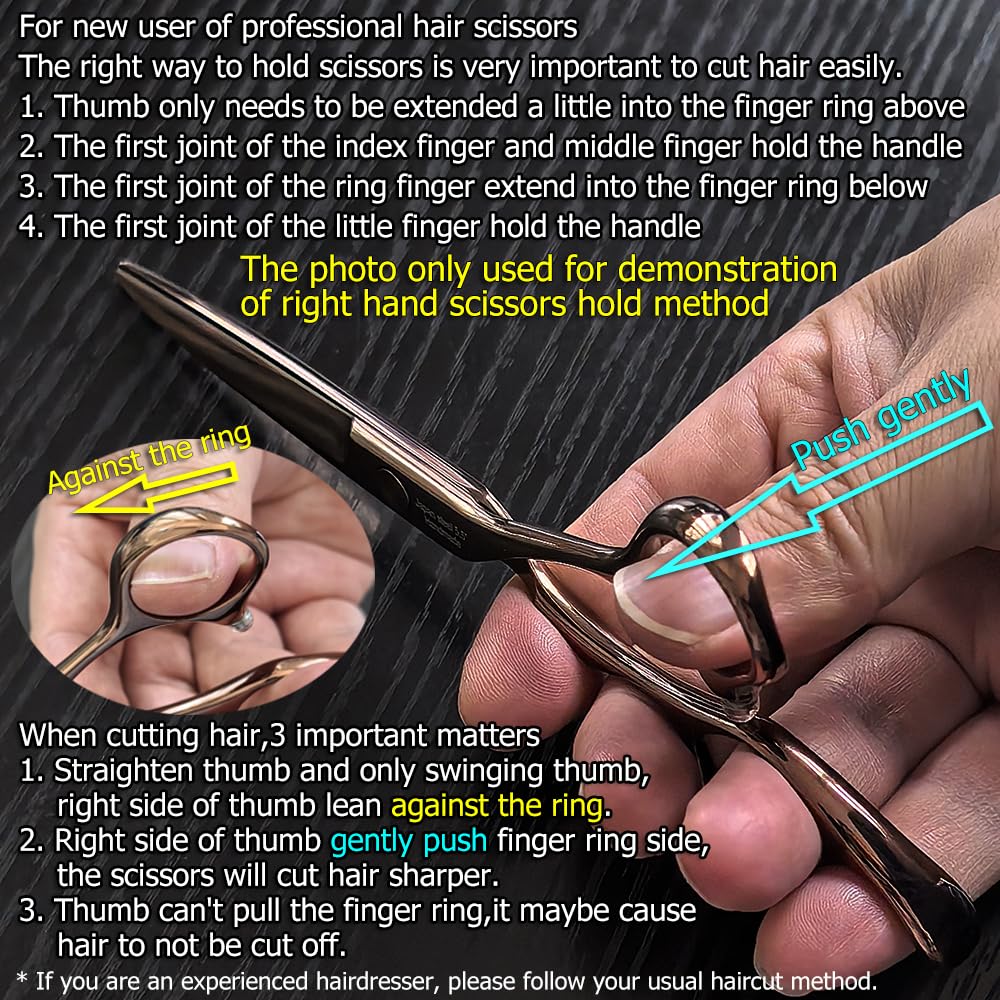Professional 6 Inch Hair Cutting Shears - 440C Stainless Steel Barber Scissors with Convex Edge for Precision Haircuts | KINSARO Salon & Home Use Hairdressing Shears