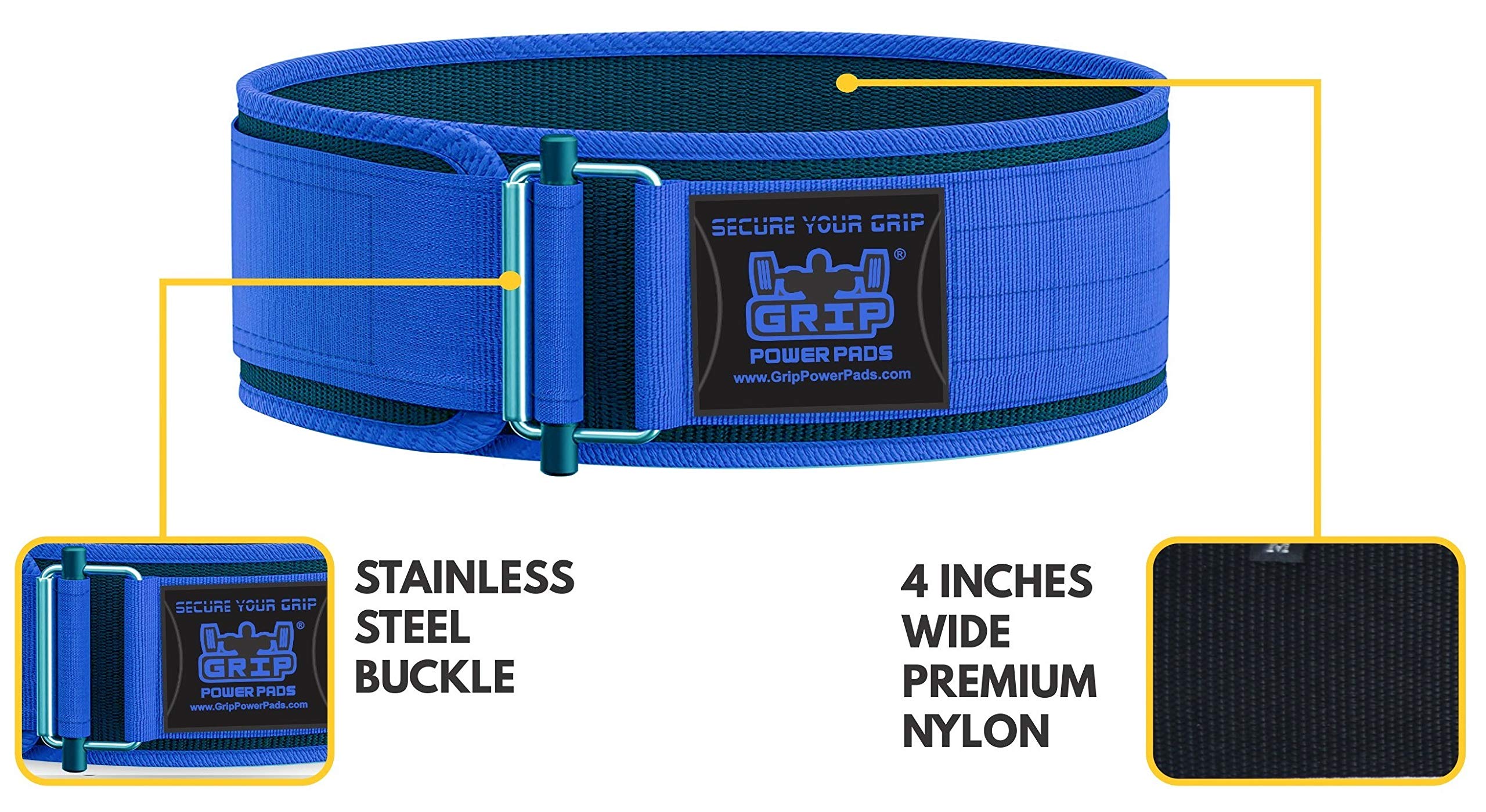 4 Inch Wide Grip Power Pads Weight Lifting Belt for Olympic Lifting - Medium (32