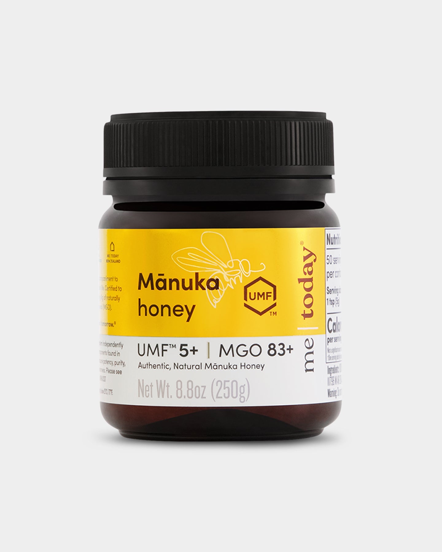 Me Today Manuka UMF 5+ MGO 83+ Honey - Pure New Zealand Raw Honey for Immune Support, Digestion & Wellness - Perfect for Tea, Toast & Natural Remedies