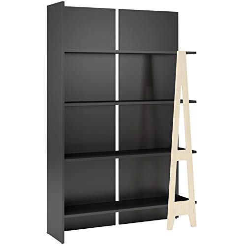 Allora Bookcase - Modern Black & Russian Plywood Bookshelf for Living Room, Office, or Study | Stylish Storage Solution for Books & Decor