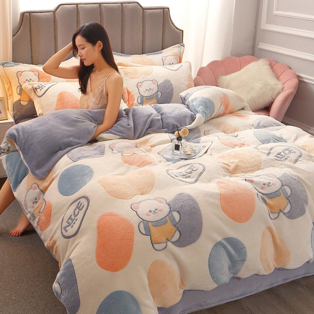 Thickened Anti-Static Winter Blanket - Snow Fleece Double Layer Velvet Quilt (180x200cm) | Machine Washable | Warm Nap Blanket & Mattress Topper for Bedroom, Sofa & Office Use