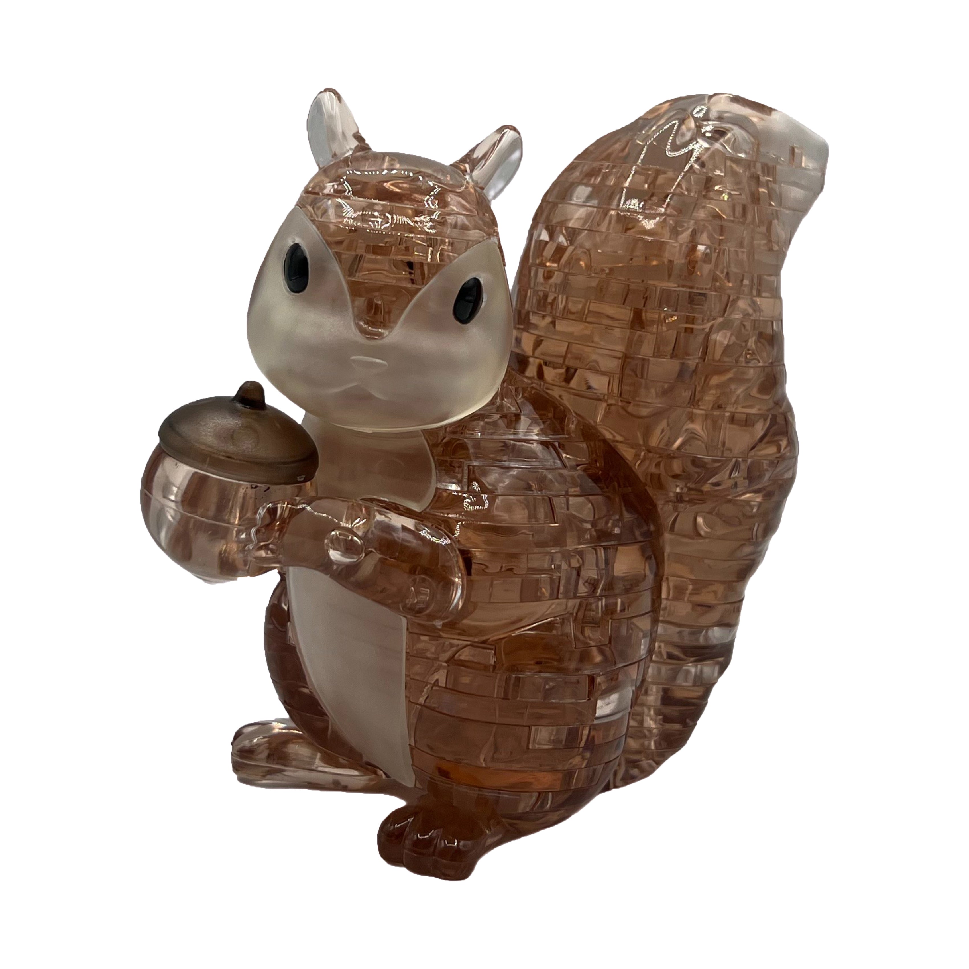 3D Crystal Puzzle - Charming Squirrel with Acorn: 55 Piece Brain Teaser for Adults & Teens | Fun Home Decor & Gift Idea for Puzzle Lovers | Relaxing Activity for Stress Relief & Family Game Night