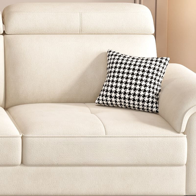 L-Shaped Left-Facing Pine Wood Reclining Sofa with Adjustable Headrest & Hidden Support - Perfect for Living Rooms, Home Theaters, and Family Lounging Spaces