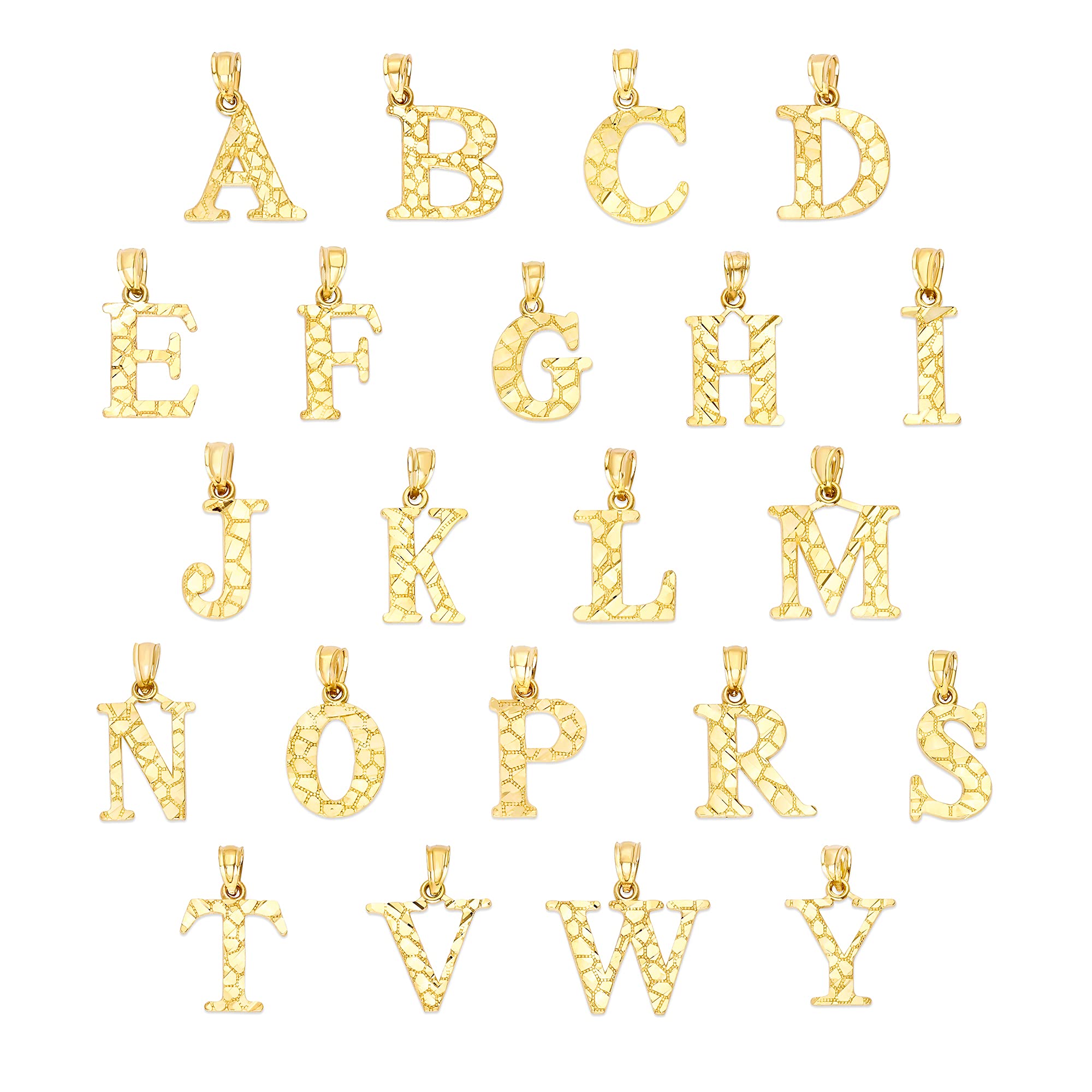 10K Solid Gold Initial Pendant - Personalized Letter Jewelry Gift for Her | Birthday, Anniversary, Valentine's Day