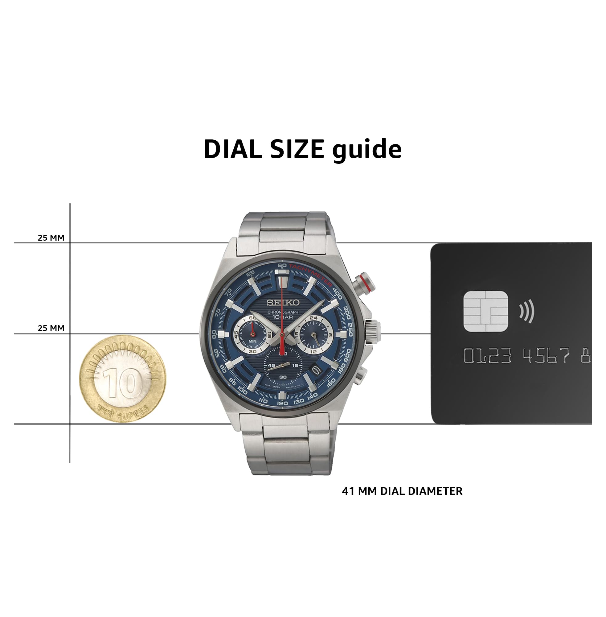 Seiko Men's SSB407P1 Analog Quartz Watch with Stainless Steel Strap – Water Resistant, Durable & Stylish for Business, Casual & Outdoor Activities