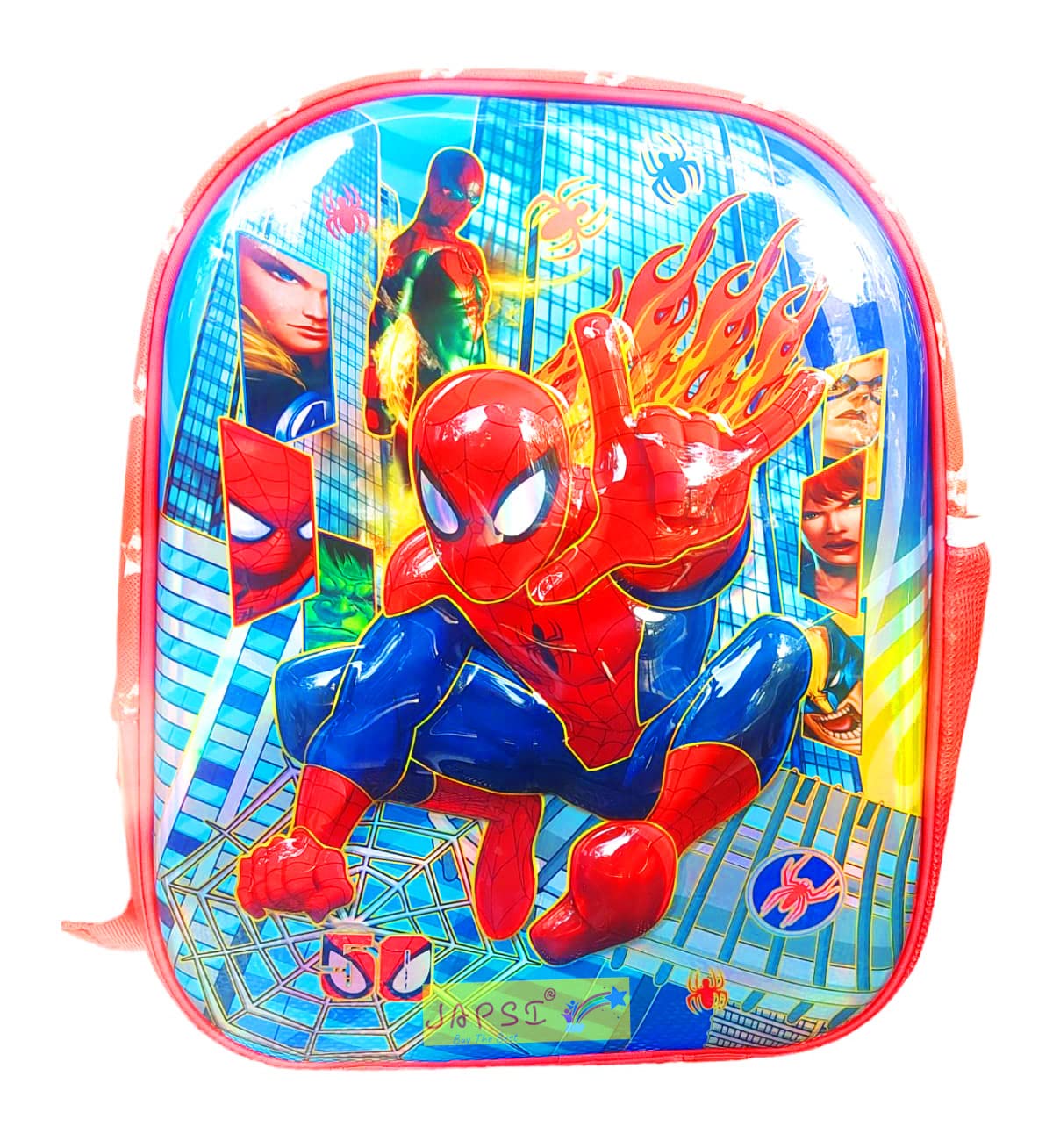 JAPSI Super Hero Kids Backpack for Boys & Girls - Lightweight Small School Bag for Nursery, Preschool & Daycare - Durable Red Backpack for Toddlers & Children - Perfect for School, Travel & Outdoor Adventures