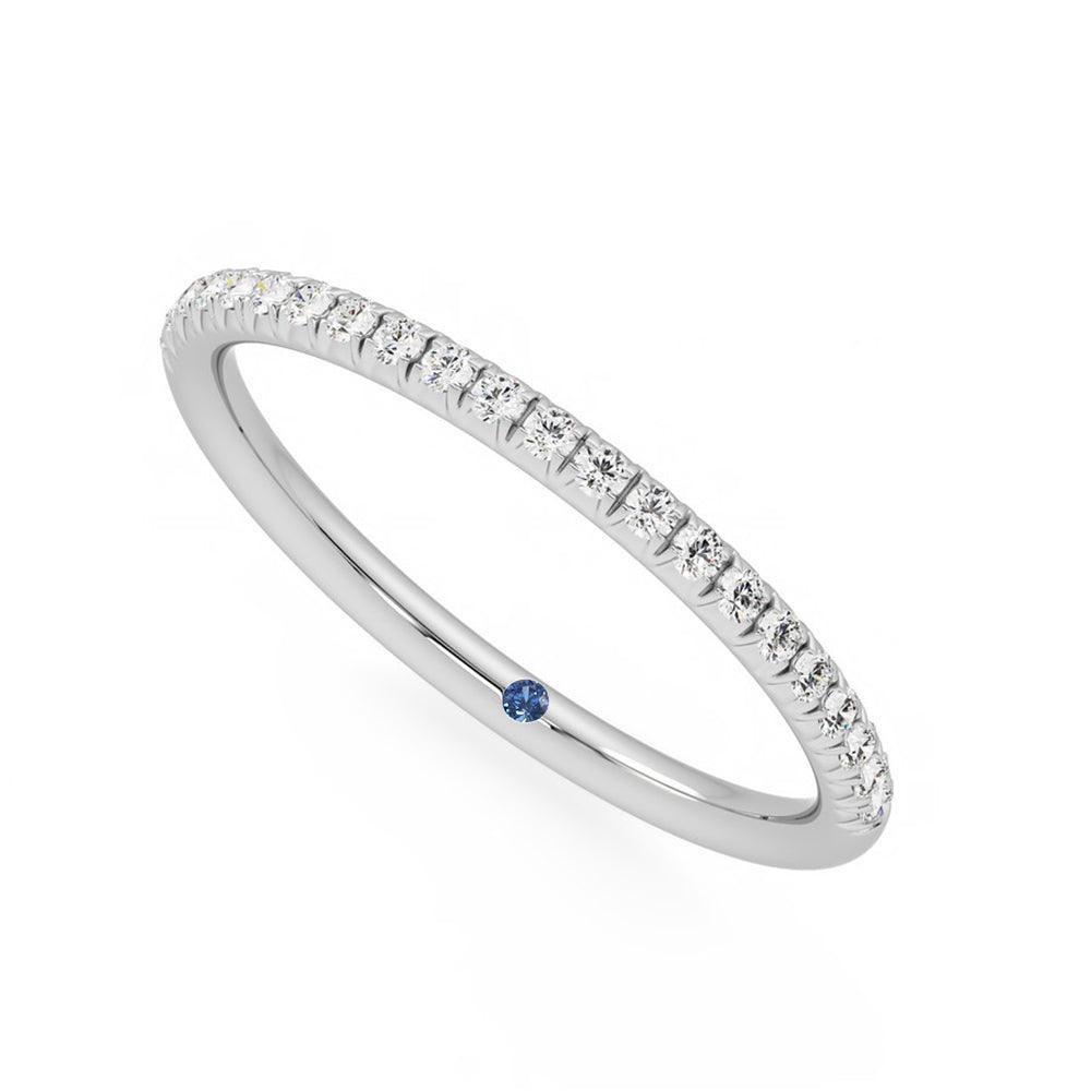 Half Eternity Pavé Moissanite Wedding Band with Anniversary Stone Accent - Elegant Stackable Ring for Women, Perfect for Engagement, Anniversary & Bridal Jewelry Gifts