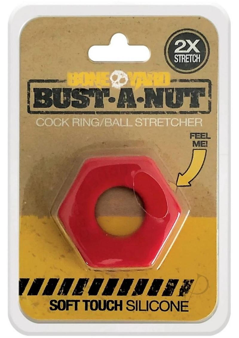 Boneyard Bust A Nut 2X Stretch Silicone Ball Stretcher - Red | Comfortable & Durable Testicle Weight for Men | Perfect for BDSM, Fetish Play & Male Enhancement