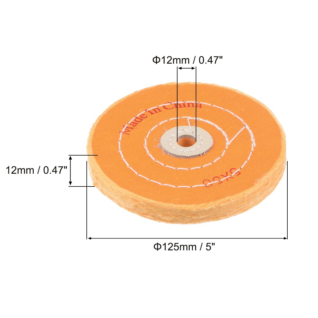 uxcell 5-Inch Cotton Buffing Wheel Polishing Pad for Bench Grinder Tool - 1/2-Inch Arbor Hole - 2 Pack - Perfect for Metal Polishing, Jewelry Making & DIY Projects