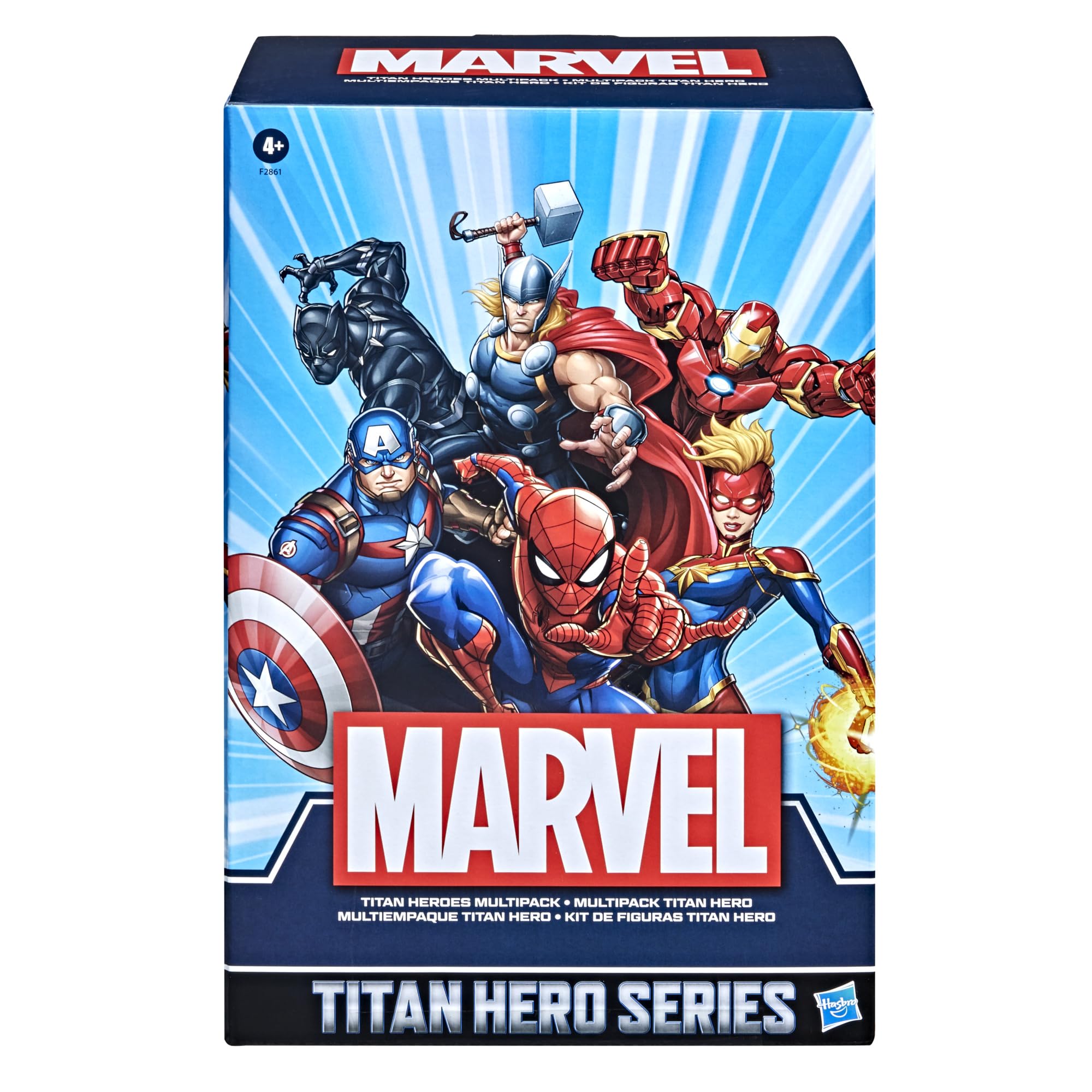 Marvel Titan Hero Series 6-Pack Action Figures – 12-Inch Superhero Toys for Kids Ages 4+ | Avengers, Spider-Man & More | Amazon Exclusive | Birthday Gifts & Collectibles