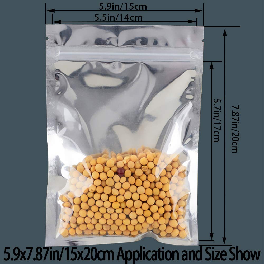 Premium Mylar Ziplock Bags - Airtight Smell Proof Foil Pouch with Resealable Zipper | Heat Sealable Food Storage Bags for Candy, Coffee, Tea, Snacks & Dry Goods | 30-Pack Mixed Sizes (Small/Medium/Large) | Ideal for Home Kitchen, Camping & Commercial Food Packaging
