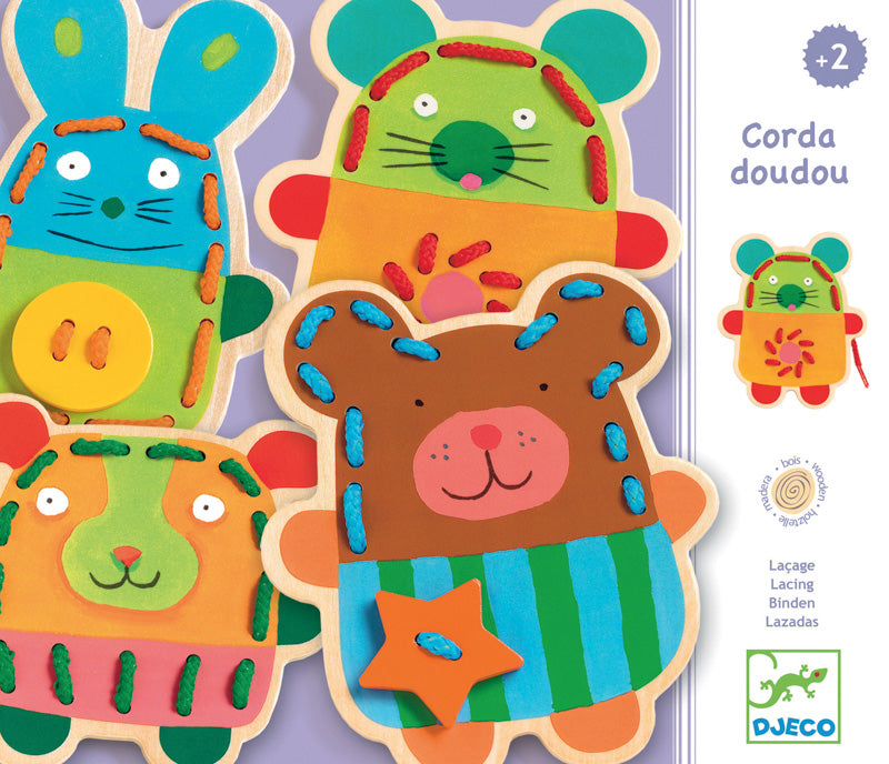 Best Cuddly Lacing Wooden Game for Kids - Montessori Educational Toy for Fine Motor Skills Development - Perfect for Preschool Learning & Toddler Activities