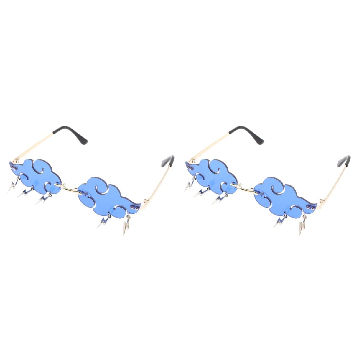 Abaodam 2 Pack Cute Cloud Shaped Sunglasses for Women - Trendy Transparent Blue Silly Glasses - Perfect for Birthday Gifts, Costume Parties & Summer Fashion Accessories